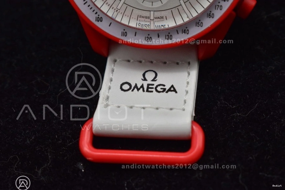 Quartz Strap x Swatch Moonwatch Mission Nylon Mars to Omega Bioceramic on 1229